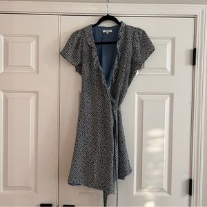 Madewell blue wrap dress in medium